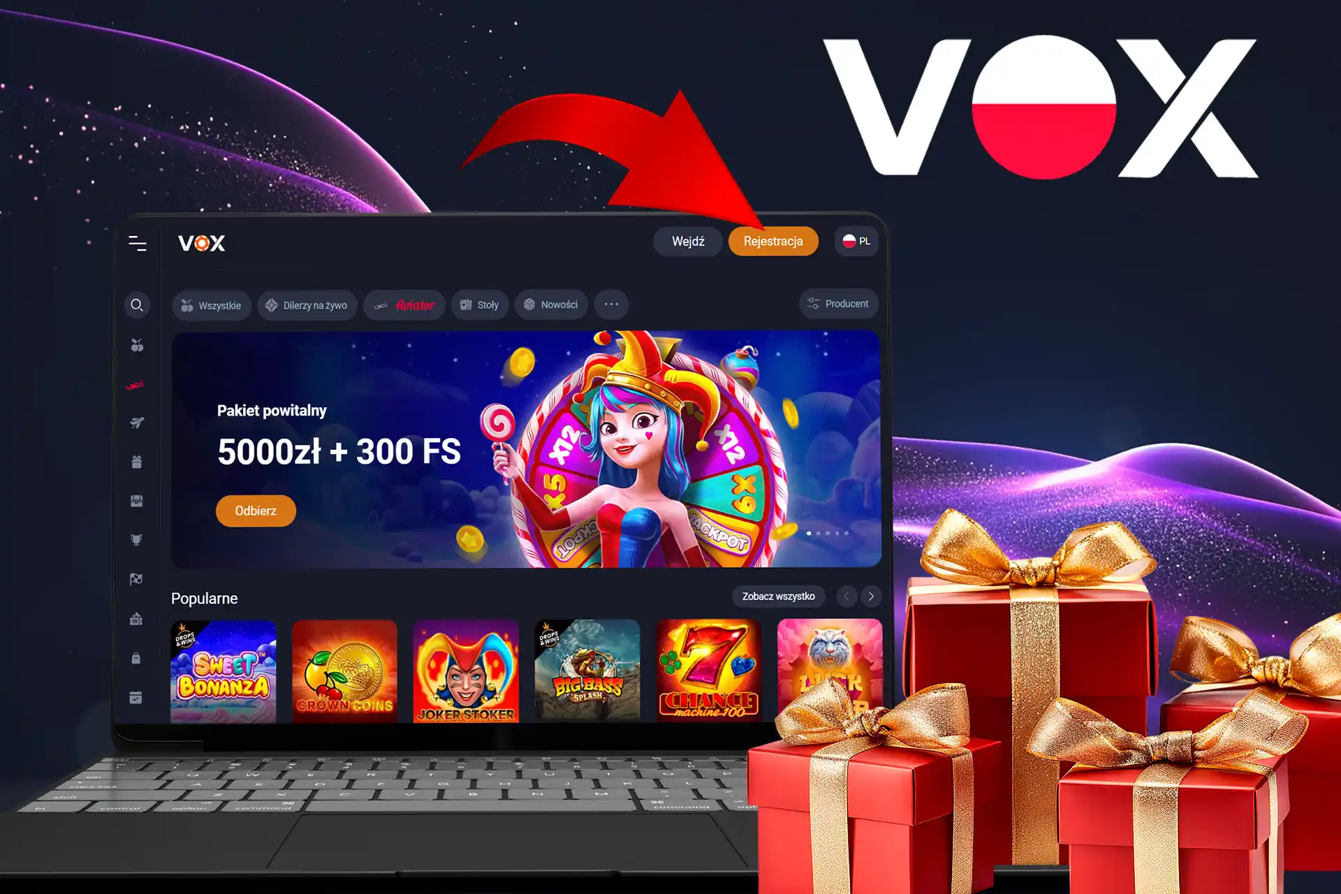 Zarejestruj się w Vox Casino i odbierz bonus